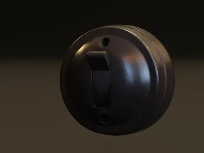 Retro Wall Switch Light Low-poly 3D model