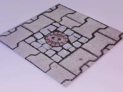 Hydrant street cover 02 high-poly 3D model