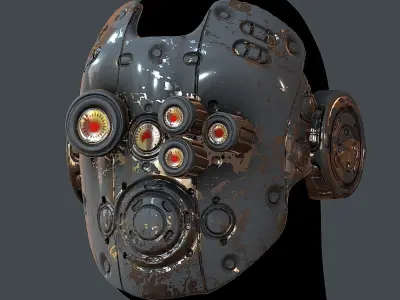 Gas mask helmet 3d model scifi Low-poly 3D model purchase
