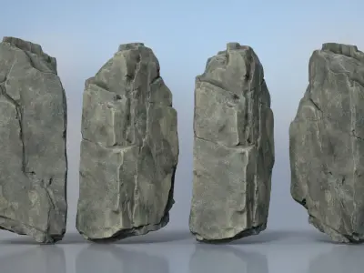 8 Modular Cliff Rocks - 240801 Low-poly 3D model