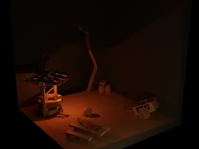 Desert Sahara  Low-poly 3D model