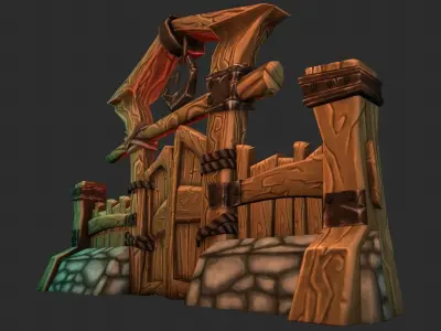 woodgate cartoon Low-poly 3D model