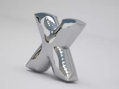 X Balloon Silver 3D model