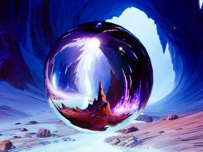 8K HDR Shimmering Crystal Cavern Background 3D model