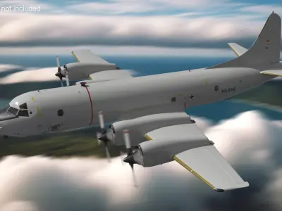  German Navy P3 Orion Patrol Aircraft Flying 