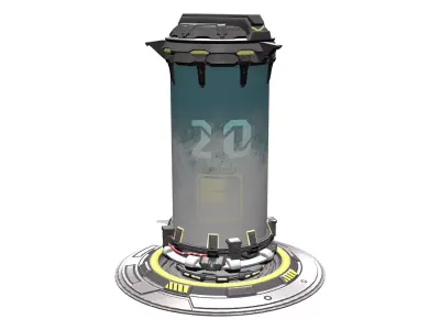 Sci-fi Capsule Low-poly 3D model