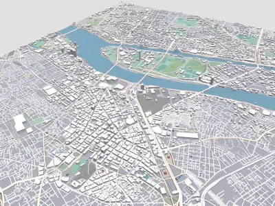 Cityscape Cairo Egypt fragment city 3D model