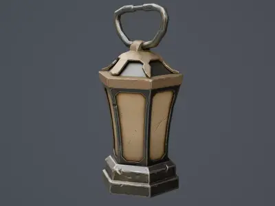 Stylized Lantern Game Ready Model Low-poly 3D model