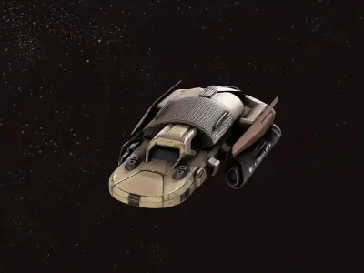 spaceship cartoon scifi  Low-poly 3D model