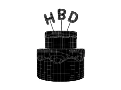 Birthday Cake v1 005 Low-poly 3D model