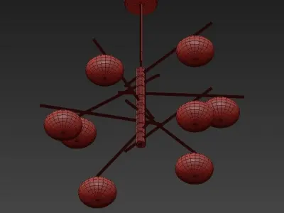 DOLCE modern chandelier with six glass globes 3D model