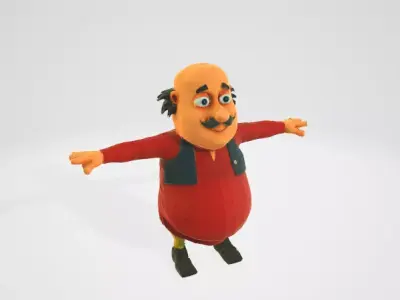 Motu from Indian Cartoon - Motu Patlu Low-poly 3D model