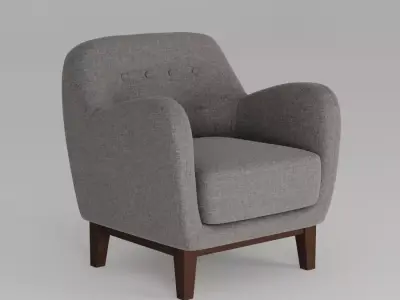 Fabric Upholstered Modern Chair  Low-poly 3D model