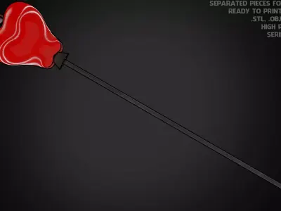 Hazbin Hotel Lucifer Morningstar Apple Staff for Cosplay 3D print model