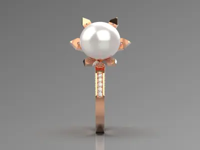 flower pearl ring pr0007 3D print model