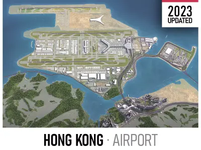 Hong Kong Airport Low-poly 3D model