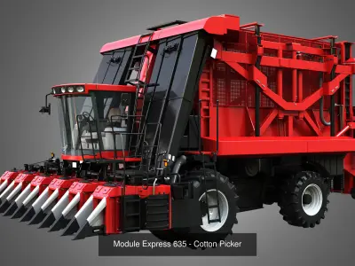 Combine Harvesters - Cotton Pickers  2 in 1 3D Model Pack