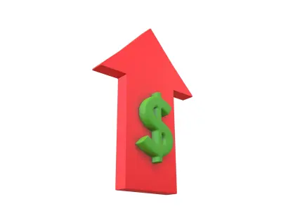 Price Up Symbol V1 005 Low-poly 3D model