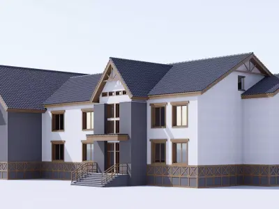 village building Low-poly 3D model