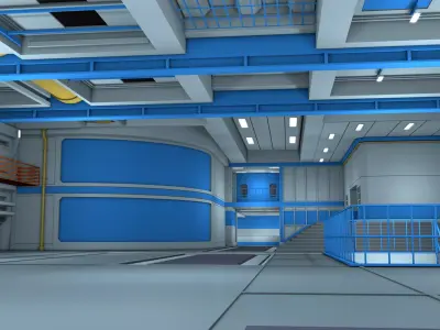 Sci Fi Interior Industrial Scene 3D model