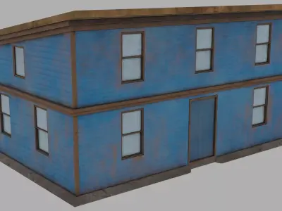 House boards blue Low-poly 3D model