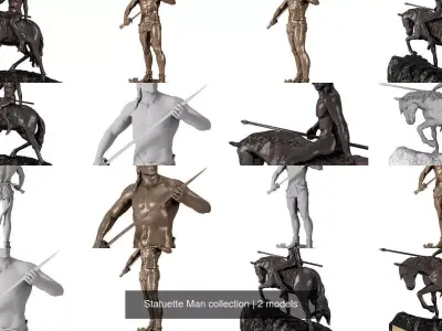 Statuette Man collection 3D Model Pack