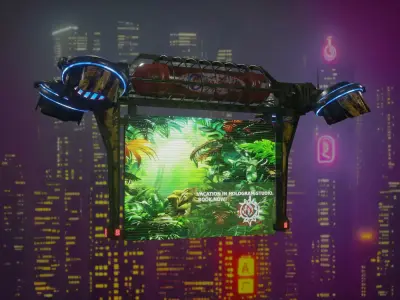 Sci Fi Advertising Drone Low-poly 3D model