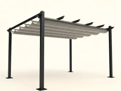 Condate 3x4m aluminium pergola met schuifdak 3D model