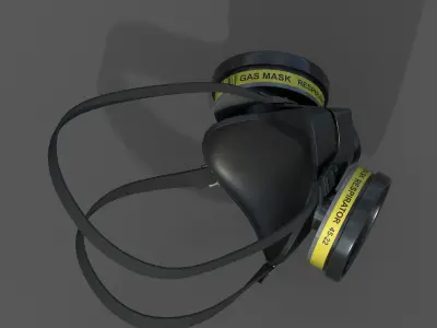 Gas mask protection futuristic plastic Black  Low-poly 3D model