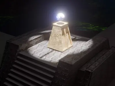 Sci-Fi Temple  Futuristic 3D Environment Low-poly 3D model