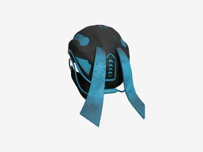 SciFi Ninja Mask A10 Black Blue - Character Design Fashion Low-poly 3D model