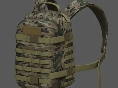 Backpack military combat soldier armor scifi  Low-poly 3D model