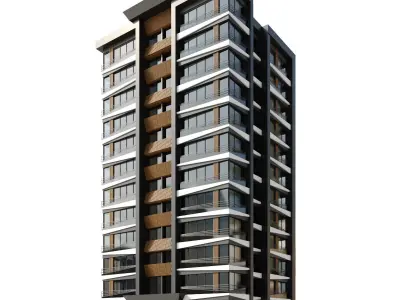 Modern Residential Building 04 3D model