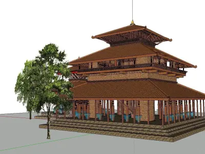 Architecture-Religion-God-Culture-Temple-0274 temple in nepal 3D model
