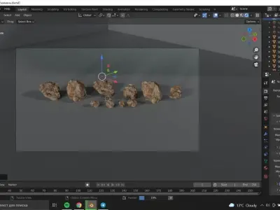 Free set of stones Free low-poly 3D model