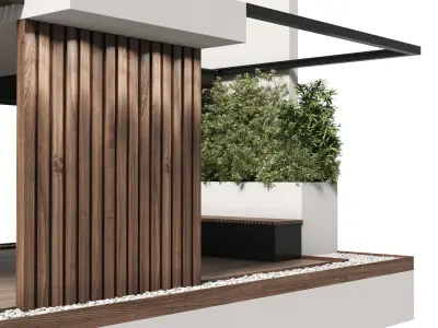 Landscape Furniture with pool and Roof garden 20 Low-poly 3D model