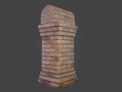 Brick Mailbox Low-poly 3D model