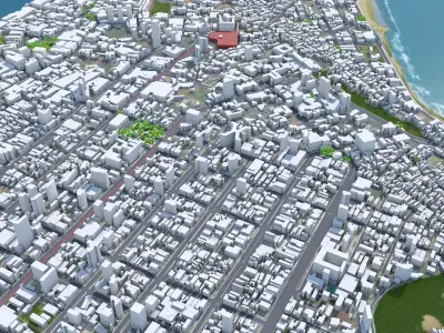 Natal Brazil 30km Low-poly 3D model