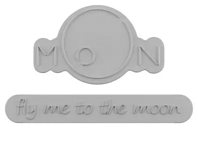 Moon Fly me to the moon Neon Signs 3D model