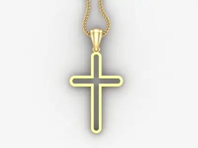 High Cross Pendant Light Gold 18K 4CP061 3D print model