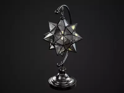 Star table lamp Low-poly 3D model