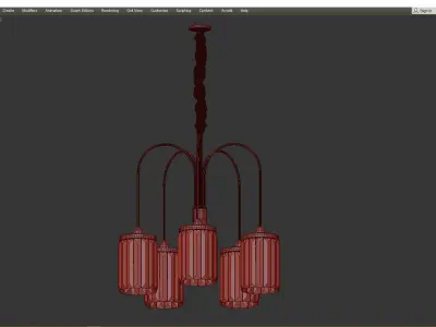 Chandelier Newport Gold m0062713 Low-poly 3D model