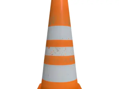 Weathered Traffic Cone Urban Prop Low-poly 3D model