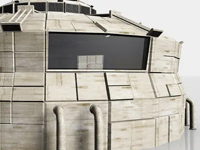 Modular Moon And Mars Base Low-poly 3D model