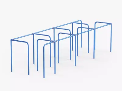 Calisthenics Labyrinth Bars 01 Blue Low-poly 3D model