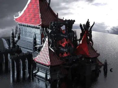 Lord Oda Nobunaga dragon temple 3 3D model