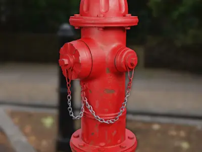 Fire Hydrant Realistic High poly 3D model