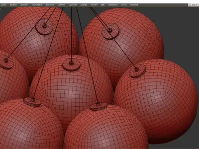 Bocci cluster Low-poly 3D model