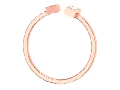 Women Light Weight Princess Baguette stone Band Ring 3D print model