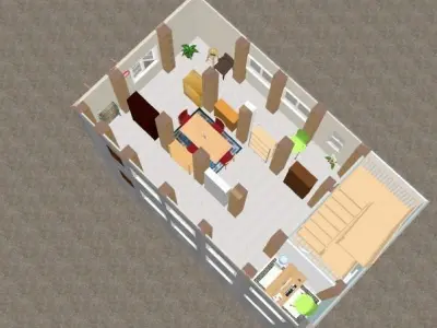 3D Hospital floor plan of apartment Low-poly 3D model